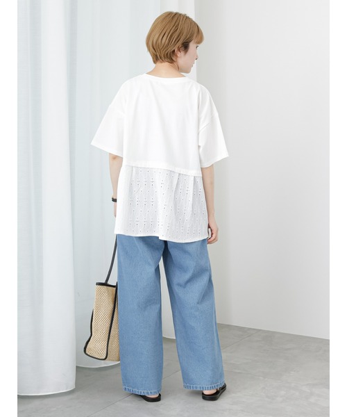 Samansa Mos2 blue（サマンサモスモスブルー）の「バックタック切替プルオーバー（Tシャツ/カットソー・レディース・ブラック/オフホワイト/ミント・F）」の20枚目の写真