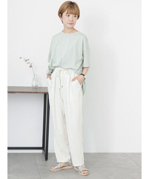 Samansa Mos2 blue（サマンサモスモスブルー）の「バックタック切替プルオーバー（Tシャツ/カットソー・レディース・ブラック/オフホワイト/ミント・F）」の11枚目の写真