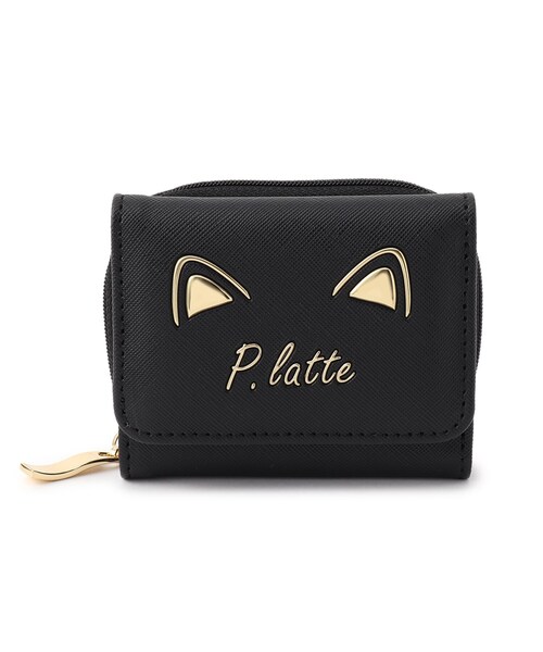 PINK-latte（ピンクラテ）の「◆ネコロゴミニ財布（財布・キッズ・ブラック/ライトブルー/オフホワイト・00）」の3枚目の写真
