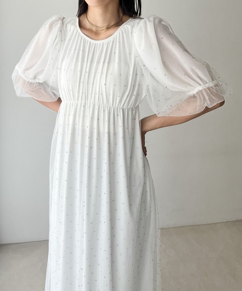 Heather（ヘザー）の「【オケージョン】ビジューチュールワンピース　964211（ドレス・レディース・ネイビー/オフホワイト・FREE）」の13枚目の写真