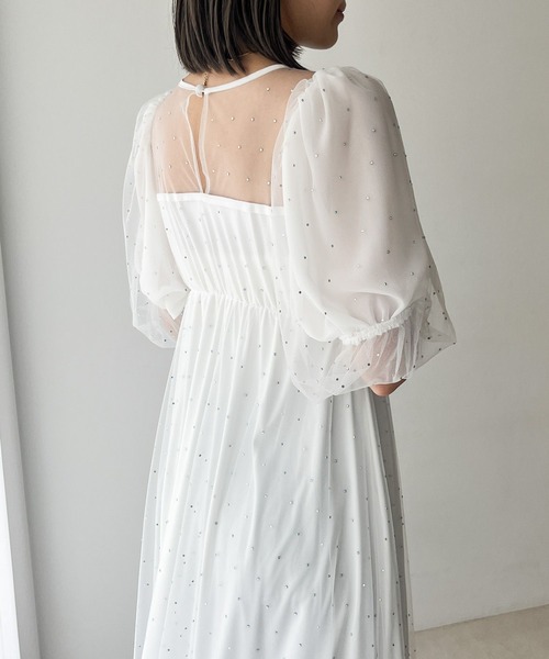 Heather（ヘザー）の「【オケージョン】ビジューチュールワンピース　964211（ドレス・レディース・ネイビー/オフホワイト・FREE）」の15枚目の写真