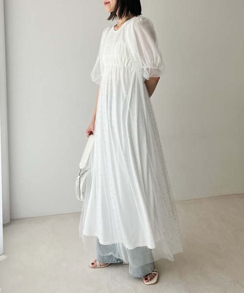 Heather（ヘザー）の「【オケージョン】ビジューチュールワンピース　964211（ドレス・レディース・ネイビー/オフホワイト・FREE）」の11枚目の写真