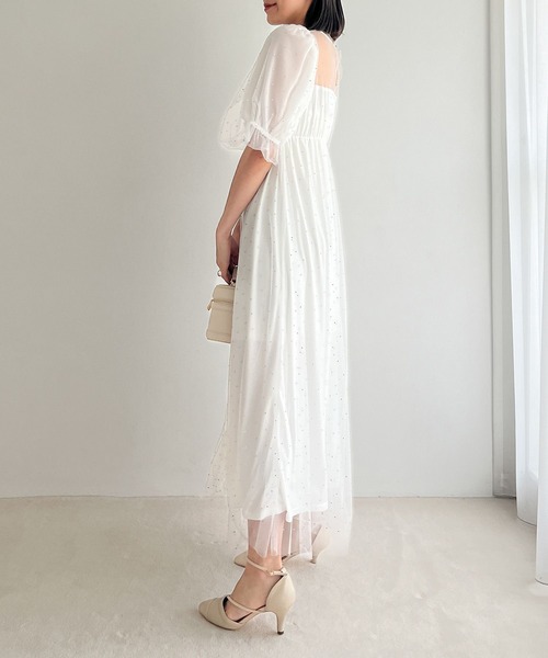 Heather（ヘザー）の「【オケージョン】ビジューチュールワンピース　964211（ドレス・レディース・ネイビー/オフホワイト・FREE）」の5枚目の写真