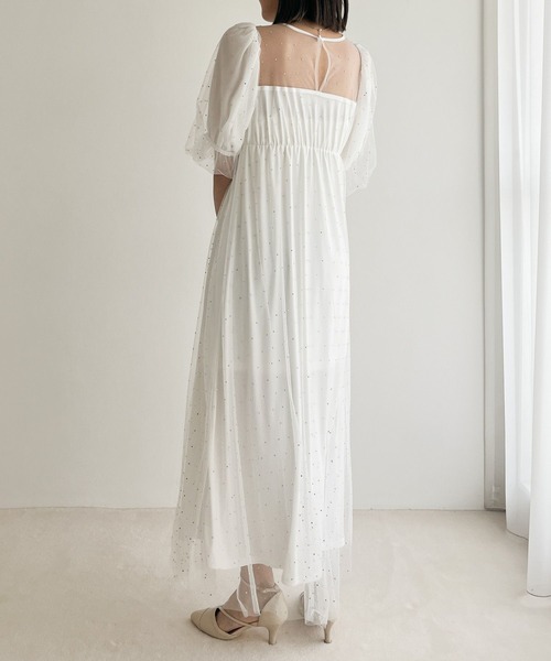 Heather（ヘザー）の「【オケージョン】ビジューチュールワンピース　964211（ドレス・レディース・ネイビー/オフホワイト・FREE）」の7枚目の写真