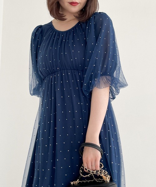 Heather（ヘザー）の「【オケージョン】ビジューチュールワンピース　964211（ドレス・レディース・ネイビー/オフホワイト・FREE）」の19枚目の写真