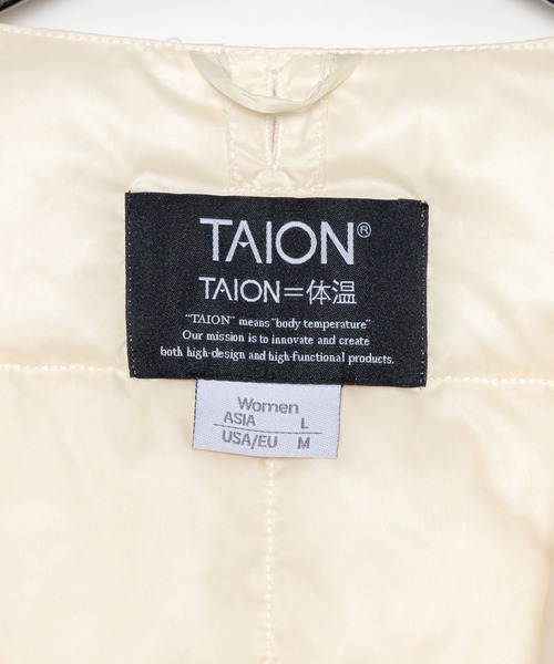 TAION(タイオン)の「TAION / タイオン Vネック ロング ダウン ベスト TAION W001 LONG YGG(ダウンベスト・レディース・ブラック/オフホワイト/チャコール・M/L)」の22枚目の写真