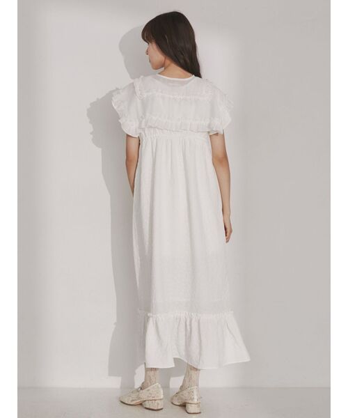 merry jenny（メリージェニー）の「ビッグフリルカラー（付け襟・レディース・オフホワイト/ブルー・FREE）」の7枚目の写真