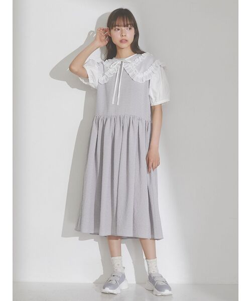 merry jenny（メリージェニー）の「ビッグフリルカラー（付け襟・レディース・オフホワイト/ブルー・FREE）」の20枚目の写真