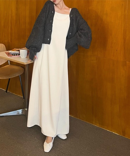 titivate（ティティベイト）の「バックシャンキャミソールワンピース（ワンピース・レディース・ブラック/オリーブ/アイボリー・S/M/PS(XS－S)）」の2枚目の写真