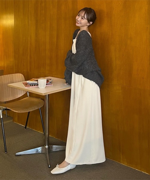 titivate（ティティベイト）の「バックシャンキャミソールワンピース（ワンピース・レディース・ブラック/オリーブ/アイボリー・S/M/PS(XS－S)）」の7枚目の写真