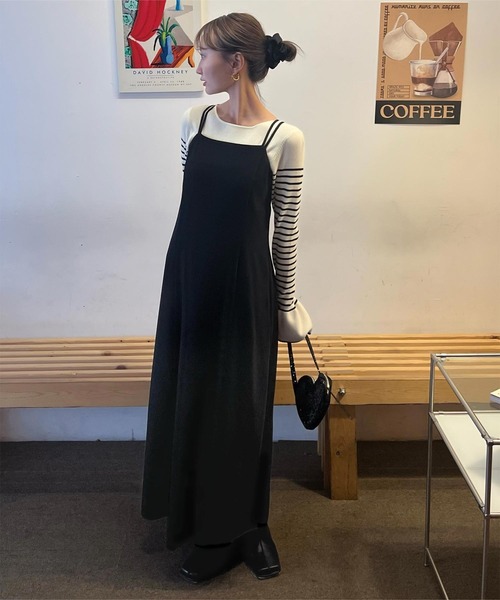 titivate（ティティベイト）の「バックシャンキャミソールワンピース（ワンピース・レディース・ブラック/オリーブ/アイボリー・S/M/PS(XS－S)）」の9枚目の写真