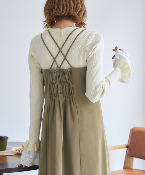 titivate（ティティベイト）の「バックシャンキャミソールワンピース（ワンピース・レディース・ブラック/オリーブ/アイボリー・S/M/PS(XS－S)）」の11枚目の写真