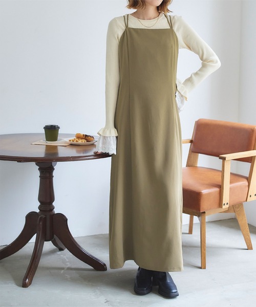 titivate（ティティベイト）の「バックシャンキャミソールワンピース（ワンピース・レディース・ブラック/オリーブ/アイボリー・S/M/PS(XS－S)）」の12枚目の写真