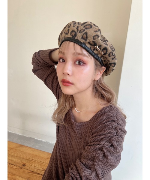 FOXEY ブラウン ベレー帽 イタリア製 FOXEY ブラウン ベレー帽 イタリア製