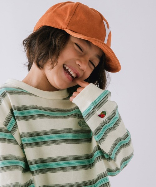 FRUIT OF THE LOOM（フルーツオブザルーム）の「【Fruit Of The Loom】別注マルチボーダーTシャツ（KIDS）（Tシャツ/カットソー・キッズ・アイボリー/レッド/ブルー・110cm/120cm/130cm/140cm）」の2枚目の写真