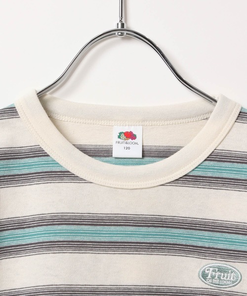 FRUIT OF THE LOOM（フルーツオブザルーム）の「【Fruit Of The Loom】別注マルチボーダーTシャツ（KIDS）（Tシャツ/カットソー・キッズ・アイボリー/レッド/ブルー・110cm/120cm/130cm/140cm）」の10枚目の写真
