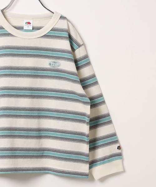 FRUIT OF THE LOOM（フルーツオブザルーム）の「【Fruit Of The Loom】別注マルチボーダーTシャツ（KIDS）（Tシャツ/カットソー・キッズ・アイボリー/レッド/ブルー・110cm/120cm/130cm/140cm）」の4枚目の写真