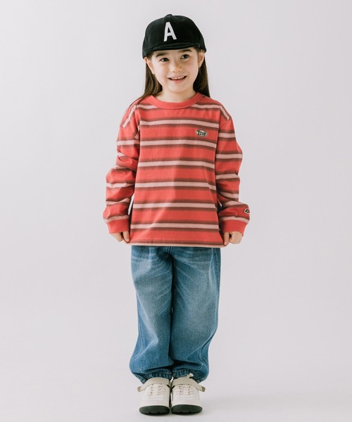 FRUIT OF THE LOOM（フルーツオブザルーム）の「【Fruit Of The Loom】別注マルチボーダーTシャツ（KIDS）（Tシャツ/カットソー・キッズ・アイボリー/レッド/ブルー・110cm/120cm/130cm/140cm）」の16枚目の写真