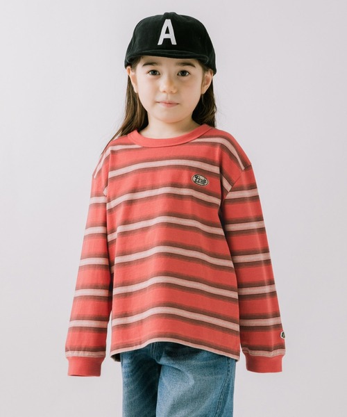 FRUIT OF THE LOOM（フルーツオブザルーム）の「【Fruit Of The Loom】別注マルチボーダーTシャツ（KIDS）（Tシャツ/カットソー・キッズ・アイボリー/レッド/ブルー・110cm/120cm/130cm/140cm）」の17枚目の写真