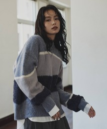 hellam | グラデーション インターシャ起毛ニット(ニット/セーター)