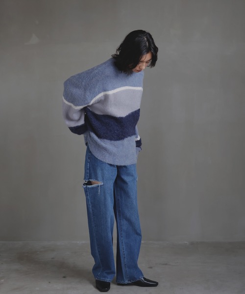 hellam（へラム）の「グラデーション インターシャ起毛ニット
