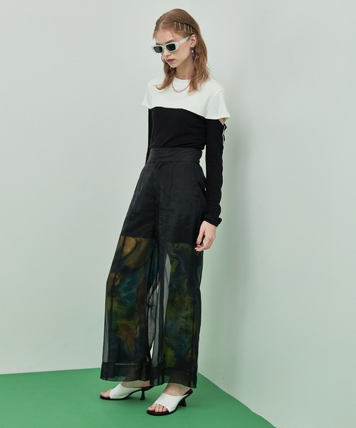 casane（カサネ）の「バイカラースリーブホールトップス（Tシャツ/カットソー・レディース・ベージュ/ホワイト/ブラウン・FREE）」の21枚目の写真