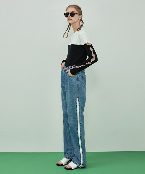 casane（カサネ）の「バイカラースリーブホールトップス（Tシャツ/カットソー・レディース・ベージュ/ホワイト/ブラウン・FREE）」の10枚目の写真