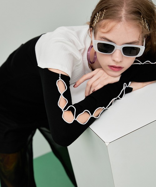 casane（カサネ）の「バイカラースリーブホールトップス（Tシャツ/カットソー・レディース・ベージュ/ホワイト/ブラウン・FREE）」の12枚目の写真