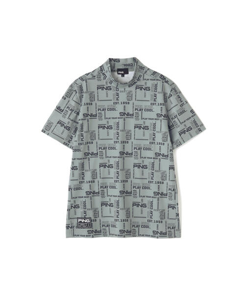 PING APPAREL ピン 総柄クールコア 半袖UVハイネックカットソー M PING（ピン）の「【PING APPAREL】クールマックスエコメイド