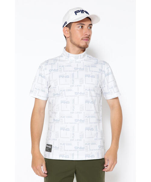 PING APPAREL ピン 総柄クールコア 半袖UVハイネックカットソー M PING APPAREL】カノコ 半袖ハイネックシャツ ＜NATIVE＞ (MENS
