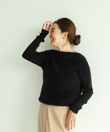 Demi-Luxe BEAMS | Demi-Luxe BEAMS / フロントフラッフィー ボートネックニット(ニット/セーター)