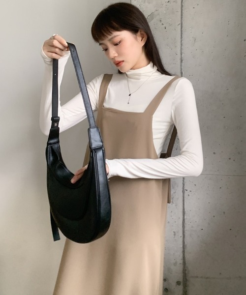 H.TOKYO（エイチトウキョウ）の「マキシ丈ジャンパースカート（ジャンパースカート・レディース・モカ/ブラック・LARGE/MEDIUM）」の14枚目の写真