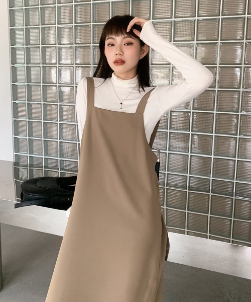 H.TOKYO（エイチトウキョウ）の「マキシ丈ジャンパースカート（ジャンパースカート・レディース・モカ/ブラック・LARGE/MEDIUM）」の17枚目の写真