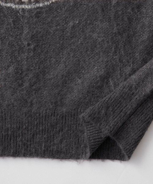 CONVERSE（コンバース）の「【CONVERSE/コンバース】Wanpakuビッグイラスト モヘヤ混 起毛加工オーバーサイズニット（ニット/セーター・メンズ・パープル/グレー/マスタード/チャコール/ネイビー・M/L）」の20枚目の写真