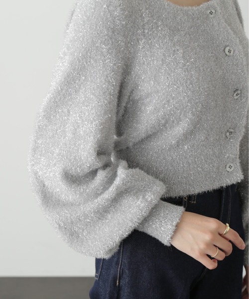 FREE'S MART（フリーズマート）の「◆ラメシャギーニットカーディガン（カーディガン/ボレロ・レディース・ピンク/グリーン/グレー・FREE）」の8枚目の写真