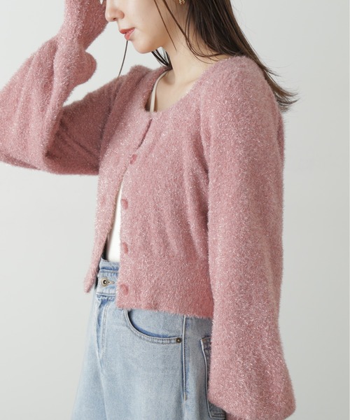 FREE'S MART（フリーズマート）の「◆ラメシャギーニットカーディガン（カーディガン/ボレロ・レディース・ピンク/グリーン/グレー・FREE）」の14枚目の写真