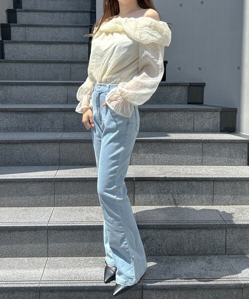 NOMAE（ノーマエ）の「シアーオフショルブラウス（シャツ/ブラウス・レディース・ライトピンク/アイボリー/ライトグレー/グレー系その他・FREE）」の10枚目の写真