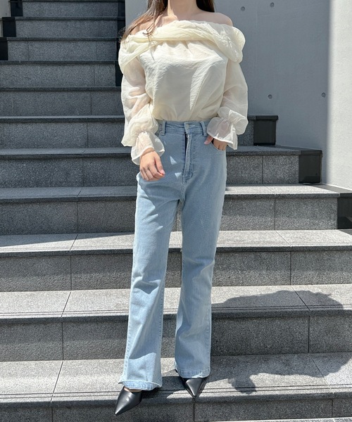 NOMAE（ノーマエ）の「シアーオフショルブラウス（シャツ/ブラウス・レディース・ライトピンク/アイボリー/ライトグレー/グレー系その他・FREE）」の11枚目の写真