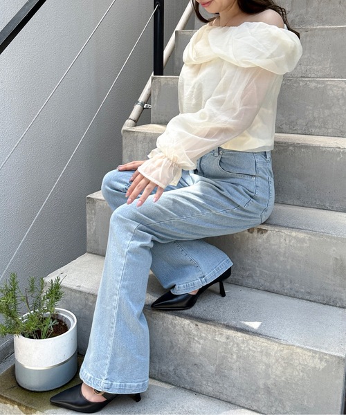 NOMAE（ノーマエ）の「シアーオフショルブラウス（シャツ/ブラウス・レディース・ライトピンク/アイボリー/ライトグレー/グレー系その他・FREE）」の9枚目の写真