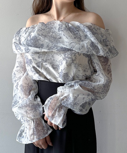 NOMAE（ノーマエ）の「シアーオフショルブラウス（シャツ/ブラウス・レディース・ライトピンク/アイボリー/ライトグレー/グレー系その他・FREE）」の16枚目の写真