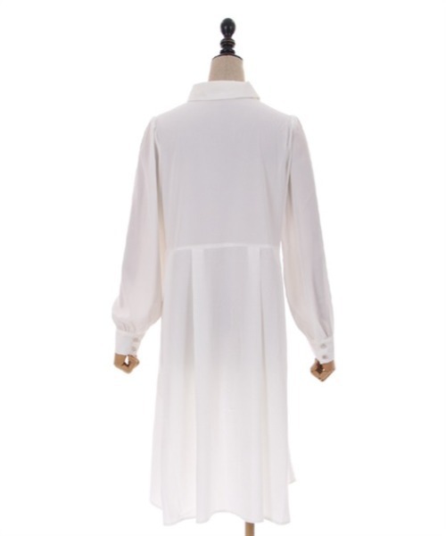 axes femme POETIQUE(アクシーズファムポエティック)の「フィッシュテールシャツチュニ(チュニック・レディース・ブラック/モカ/キナリ・MEDIUM)」の4枚目の写真