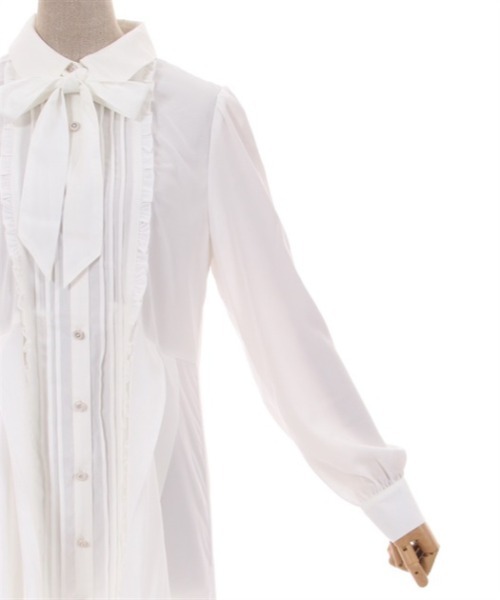 axes femme POETIQUE(アクシーズファムポエティック)の「フィッシュテールシャツチュニ(チュニック・レディース・ブラック/モカ/キナリ・MEDIUM)」の10枚目の写真