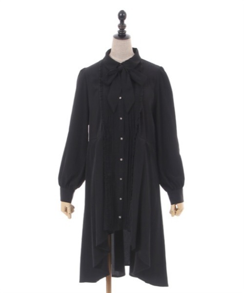 axes femme POETIQUE(アクシーズファムポエティック)の「フィッシュテールシャツチュニ(チュニック・レディース・ブラック/モカ/キナリ・MEDIUM)」の11枚目の写真