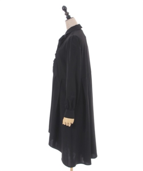 axes femme POETIQUE(アクシーズファムポエティック)の「フィッシュテールシャツチュニ(チュニック・レディース・ブラック/モカ/キナリ・MEDIUM)」の12枚目の写真