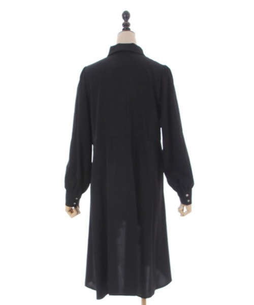 axes femme POETIQUE(アクシーズファムポエティック)の「フィッシュテールシャツチュニ(チュニック・レディース・ブラック/モカ/キナリ・MEDIUM)」の13枚目の写真