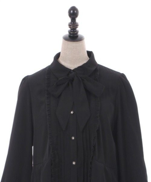axes femme POETIQUE(アクシーズファムポエティック)の「フィッシュテールシャツチュニ(チュニック・レディース・ブラック/モカ/キナリ・MEDIUM)」の14枚目の写真