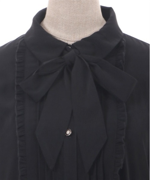 axes femme POETIQUE(アクシーズファムポエティック)の「フィッシュテールシャツチュニ(チュニック・レディース・ブラック/モカ/キナリ・MEDIUM)」の16枚目の写真
