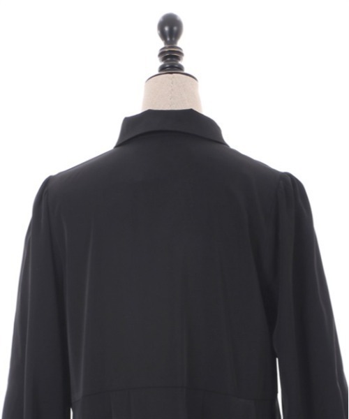 axes femme POETIQUE(アクシーズファムポエティック)の「フィッシュテールシャツチュニ(チュニック・レディース・ブラック/モカ/キナリ・MEDIUM)」の18枚目の写真
