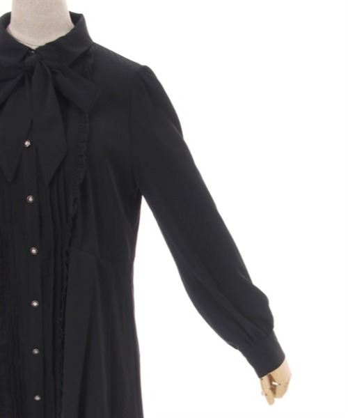 axes femme POETIQUE(アクシーズファムポエティック)の「フィッシュテールシャツチュニ(チュニック・レディース・ブラック/モカ/キナリ・MEDIUM)」の20枚目の写真