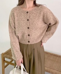 mysty woman | 【WEB限定】前後2WAYネップクルーネックカーディガン 973628(カーディガン/ボレロ)